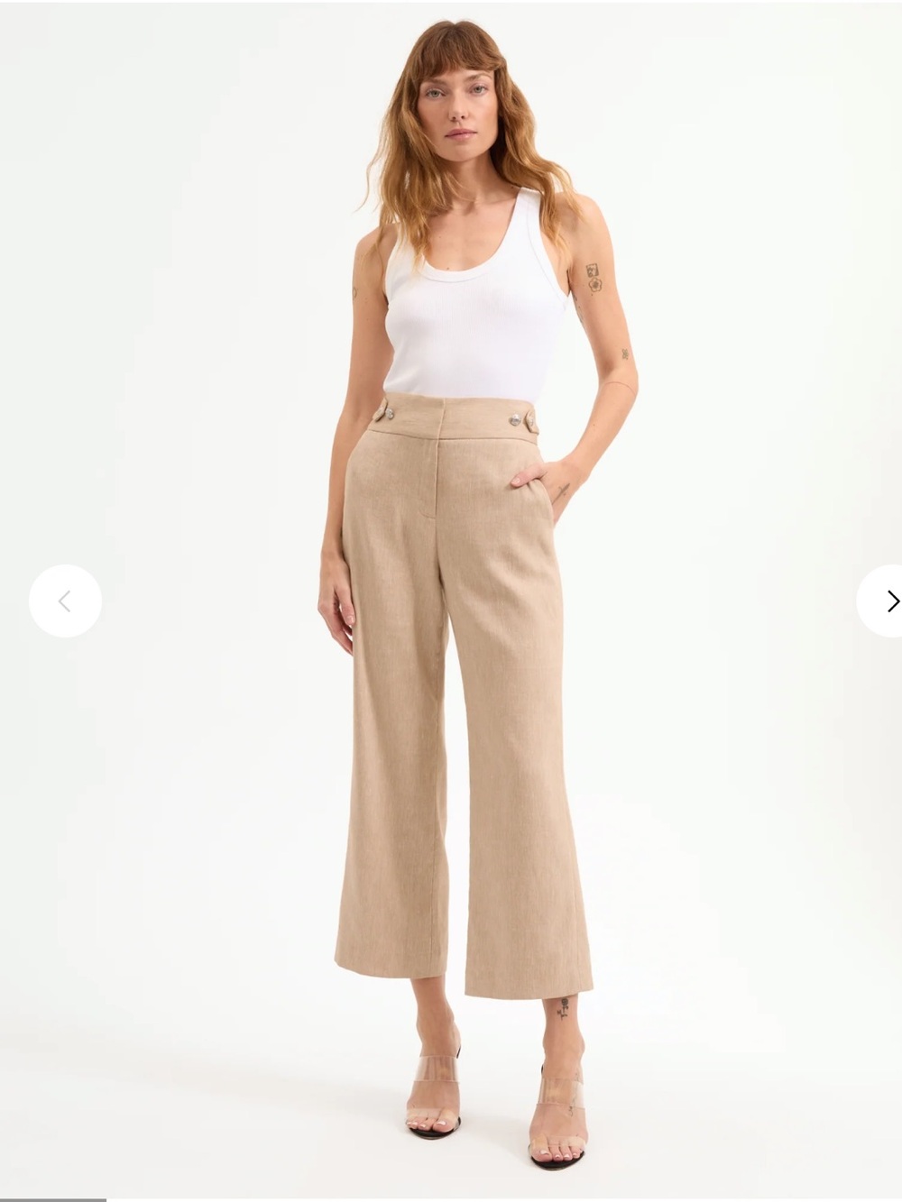 NWT Veronica Beard Aubrie Pant Khaki Melange Sz 20 Dress Pants Linen Blend